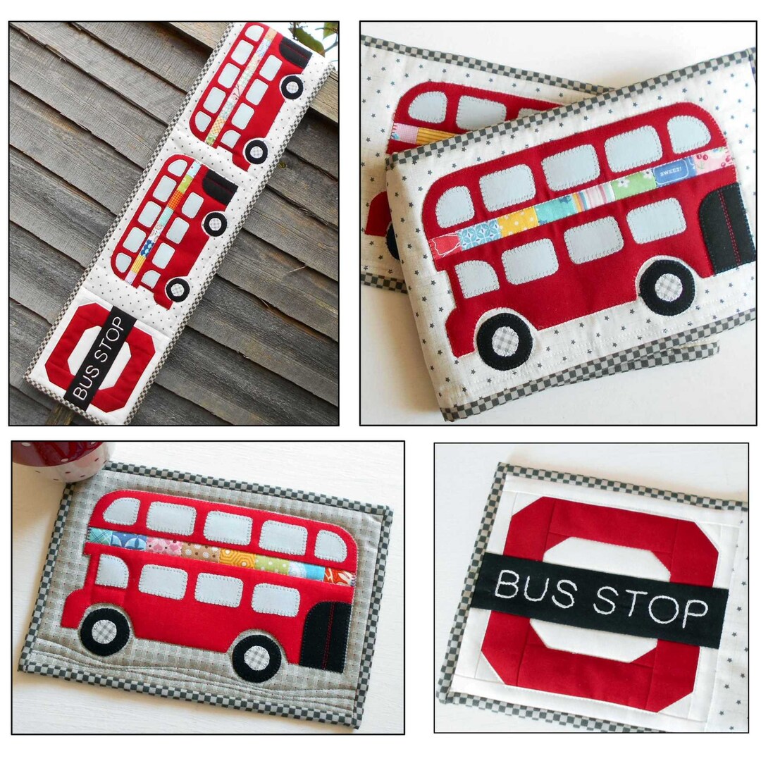 Bus Rug Large London Bus Skinny Runner and Mug Rug - Etsy