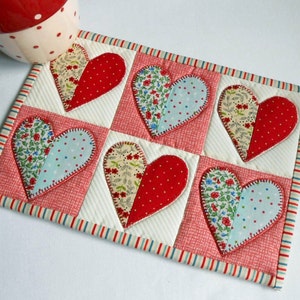 Half Hearted Mug Rug Pattern