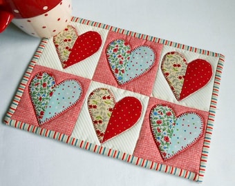 Half Hearted Mug Rug Pattern