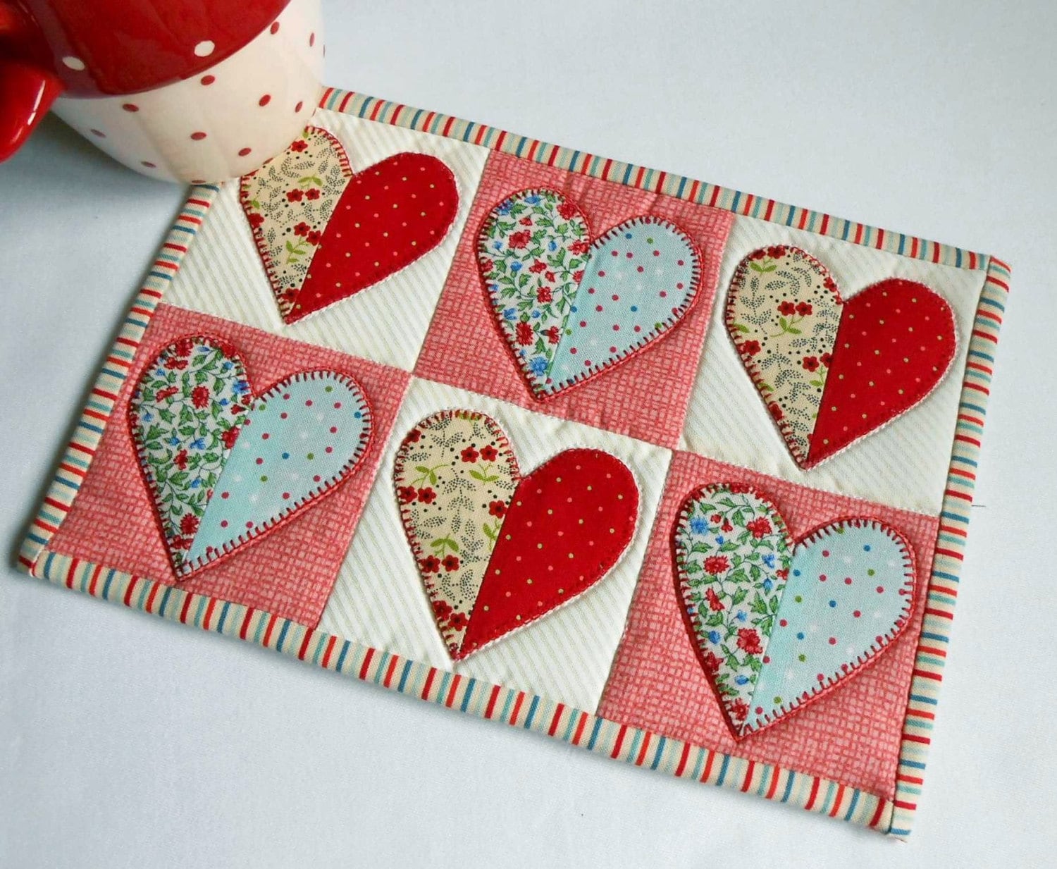 Halbherziges Mug Rug-Muster