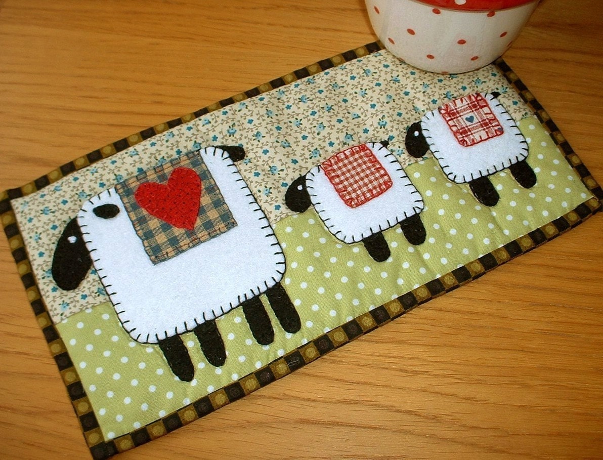 Spring Chicken and Spring Lambs Pattern Pack - Two Mug Rug Patterns ...