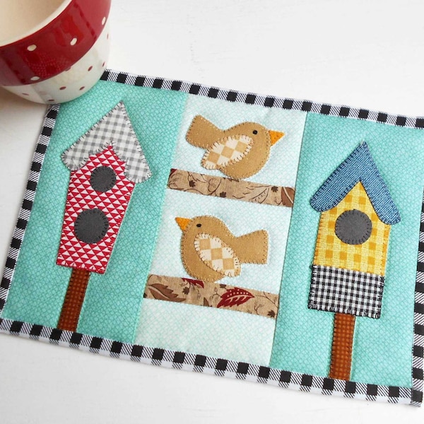 Summer Birdhouse Mug Rug Pattern