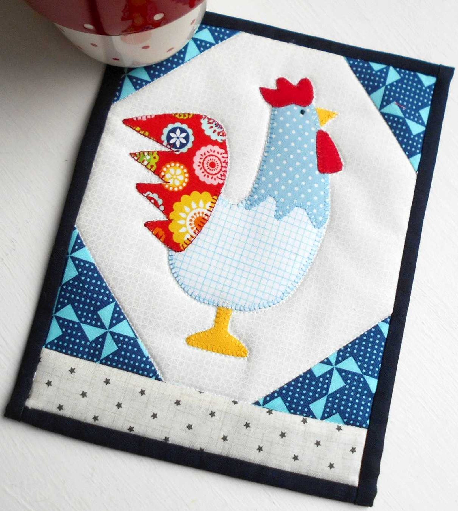 Rooster Mug Rug Pattern Etsy