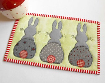 Bunny Hop Mug Rug Pattern