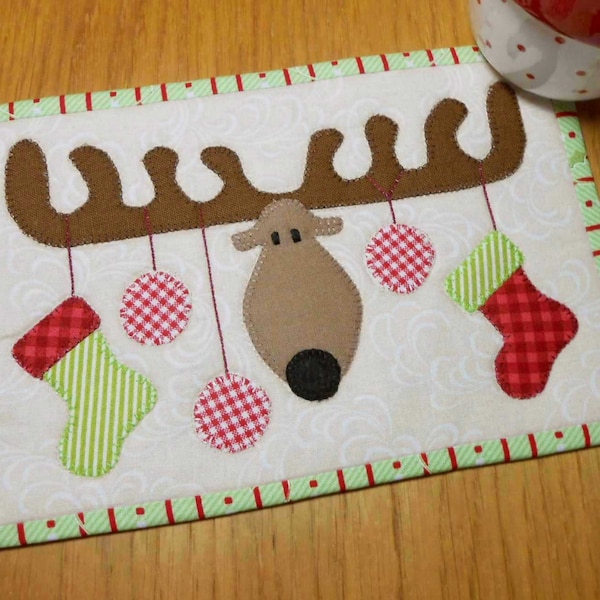 Christmas Mug Rug Etsy