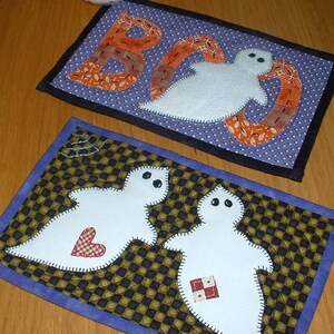 Halloween Witch and Ghost Pattern Pack Two Spooky Mug Rug Patterns from the Patchsmith image 3