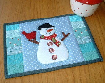 Snowman Mug Rug Pattern