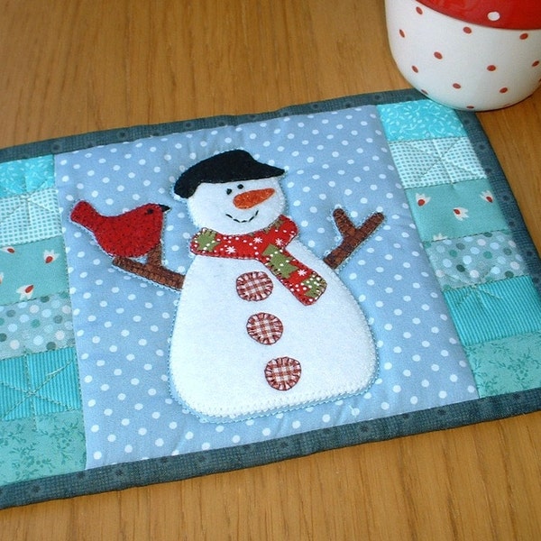 Snowman Mug Rug Pattern