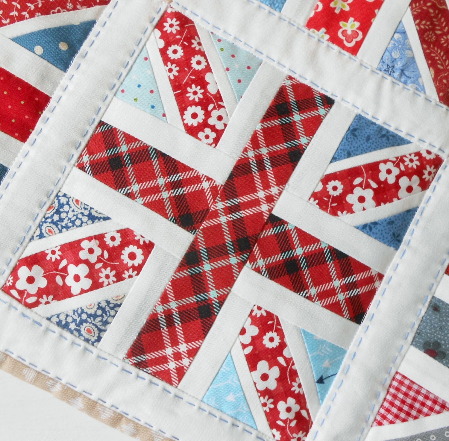 Union Jack Patchwork Block and Table Runner Pattern Etsy