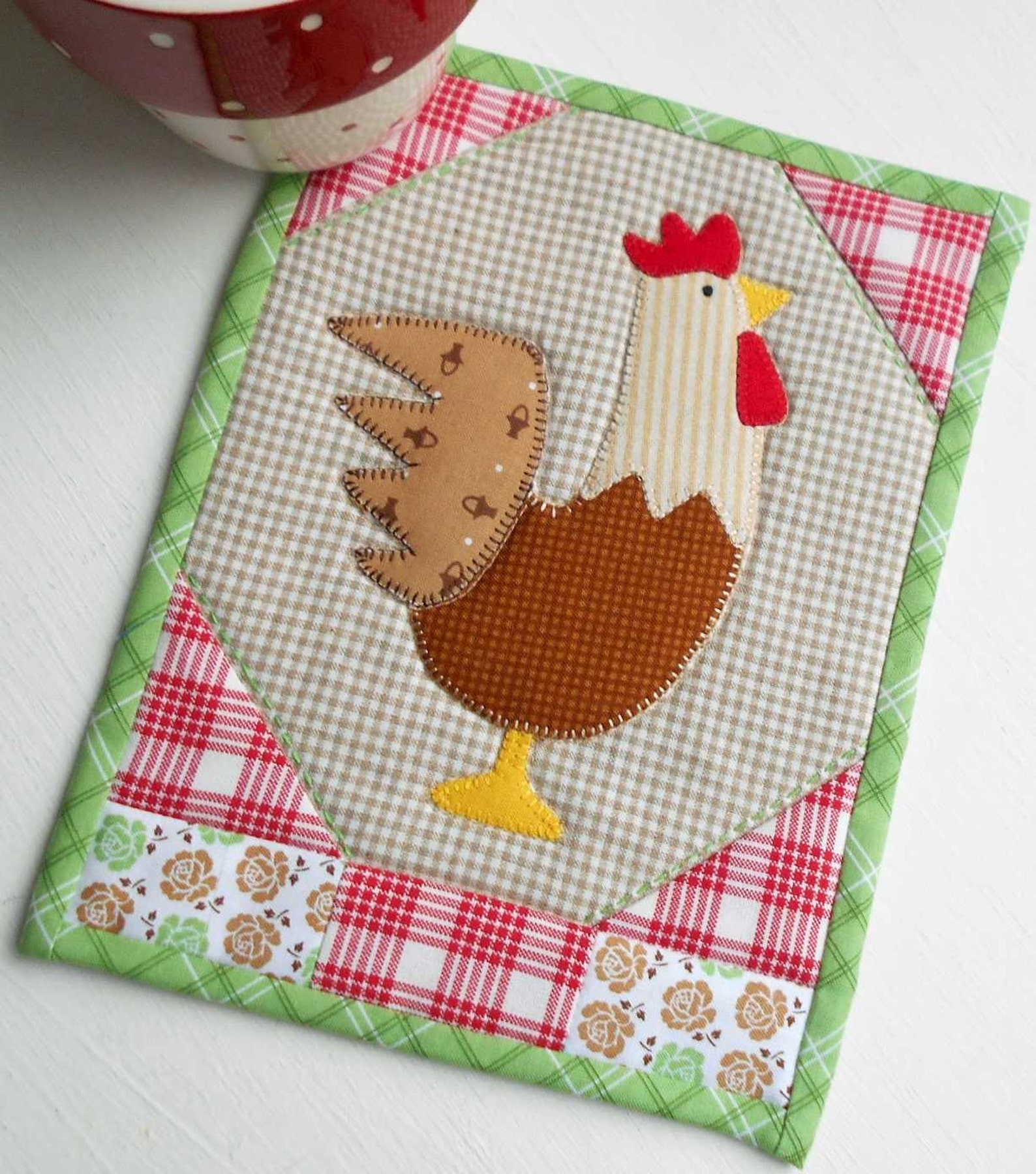 Rooster Mug Rug Pattern Etsy