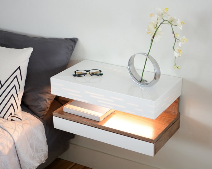 Modern Nightstand Floating Nightstand Floating Night Stand Etsy