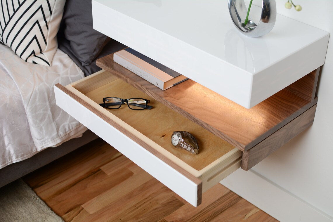 Modern Nightstand Floating Nightstand Floating Night Stand Etsy