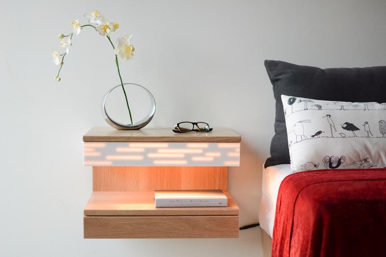 Modern Nightstand, Floating Nightstand, Floating Night Stand, Modern Floating Night Stand, Contemporary Nightstand, Modern Bedside Table image 1