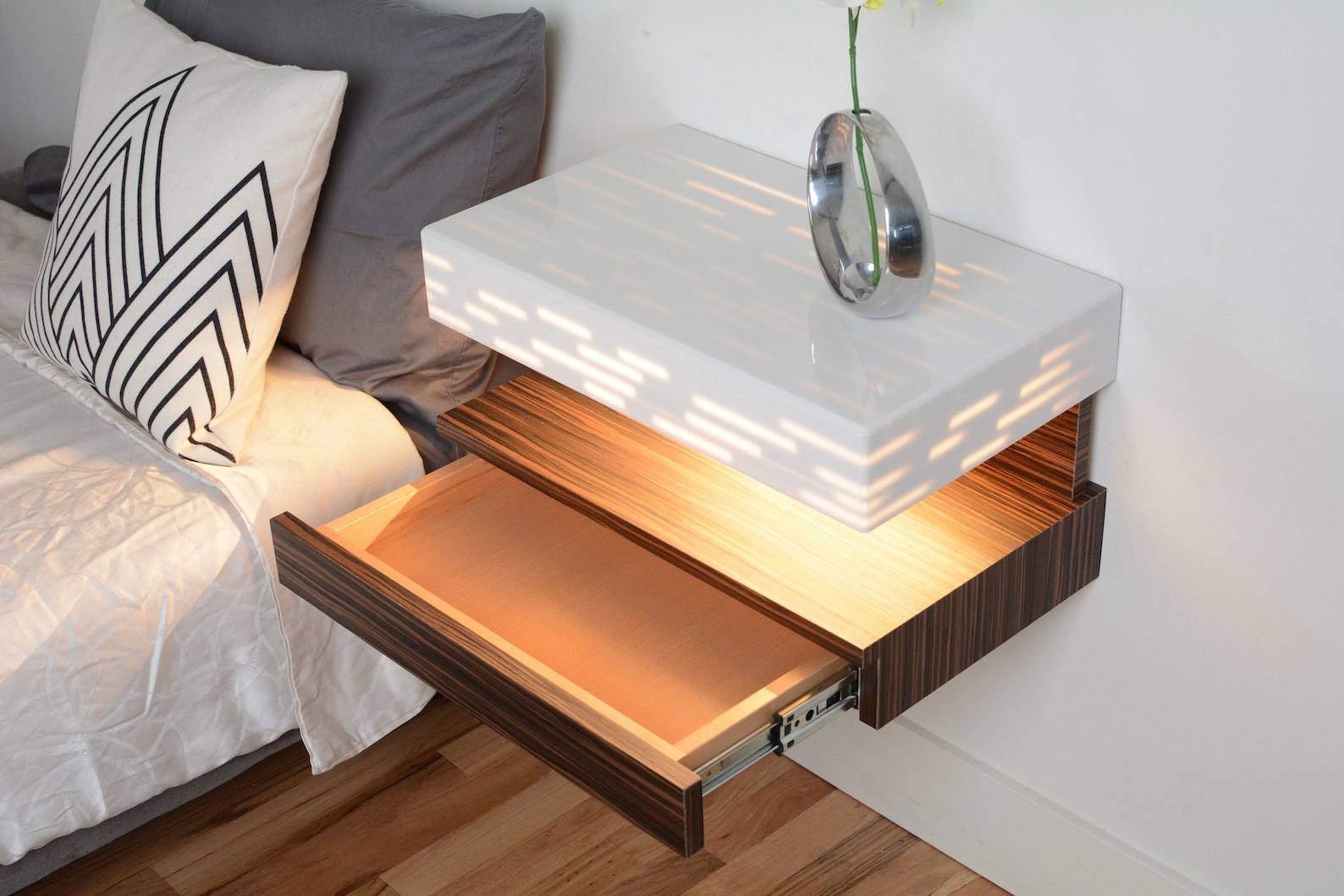 Modern Nightstand Floating Nightstand Floating Night Stand Etsy Israel