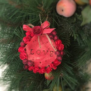 Christmas ornaments, Owls ornaments, Christmas decor, Ecofriendly ornaments, Holidays gift tags, Mini wreaths, Handmade ornaments, Red