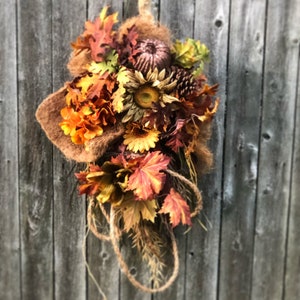 Herbst Haustür Kranz - Herbst Haus Dekor - Rustikaler Haustür Kranz - Blumen Wand Kranz - Erntedank Kränze - Herbst Kränze - Kränze