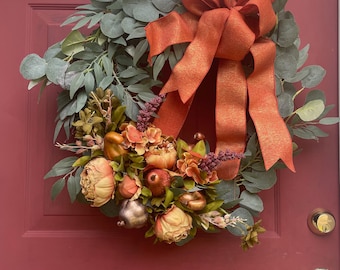 Fall wreaths, Fall Door Wreath, Front door decor, Home Decor, Office Decor, Rustic wreaths, Autumn wreaths, Thanksgiving wreath, Home decor