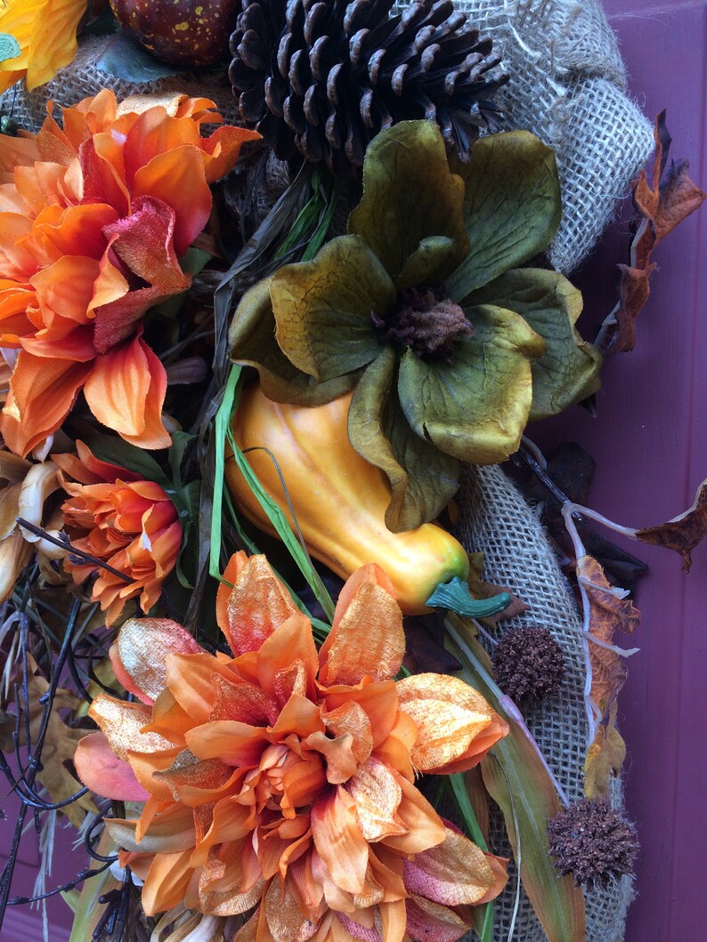 Fall Wreath Autumn Wreaths Fall Swag Thanksgiving Decor - Etsy