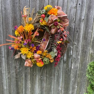 Fall wreaths, Fall Door Wreath, Front door decor, Home Decor, Office Decor, Rustic wreaths, Autumn wreaths, Thanksgiving wreath, Home decor