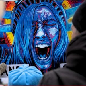 Lady Liberty-protestbord|Geen ICE Yard-borden|Antifascisme|Pro-democratieborden| Weerstand|Jmavrosart