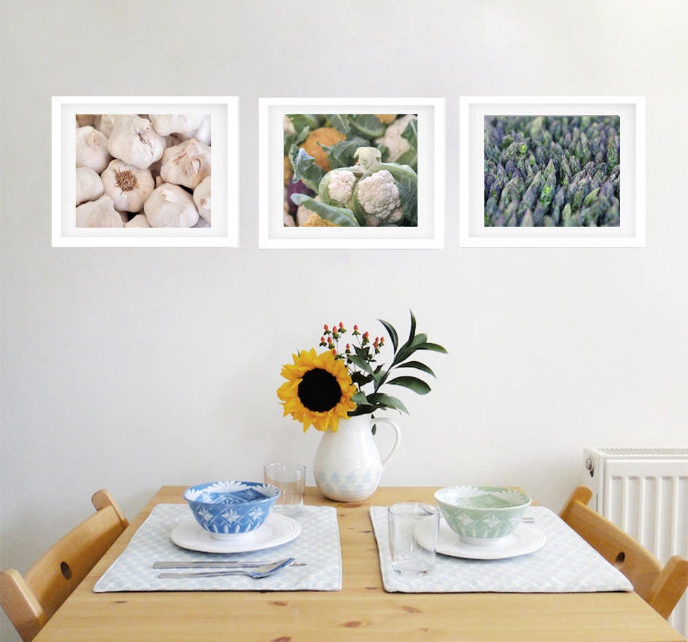 rustic vegetable kitchen prints | 3-piece wall art |... Vegetable Prints, Dining Room Art, Modern Farmhouse Kitchen Wall Art ...