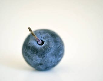 Blueberry photography, fruit berry art print, single blueberry picture, modern kitchen wall art, kitchen wall decor, dining room print 8x10
