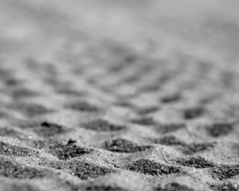 Black and white sand photography print, beach abstract art coastal print, beach minimal art seashore print, sand wall art beach house decor image 1