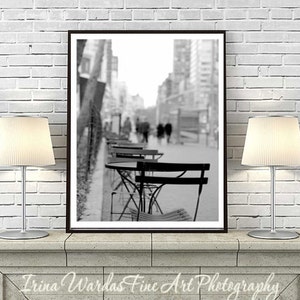 Black and white New York City photography, New York street scene, Manhattan, Upper West Side, black grey urban wall art, New York wall art image 4