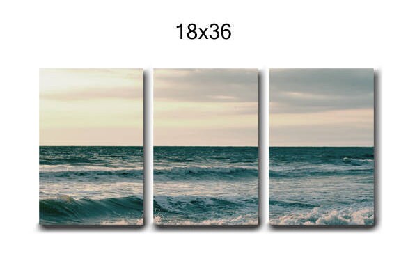 3 Panel Canvas Art, Tryptich Art, 3 Panel Wall Art,ocean Canvas