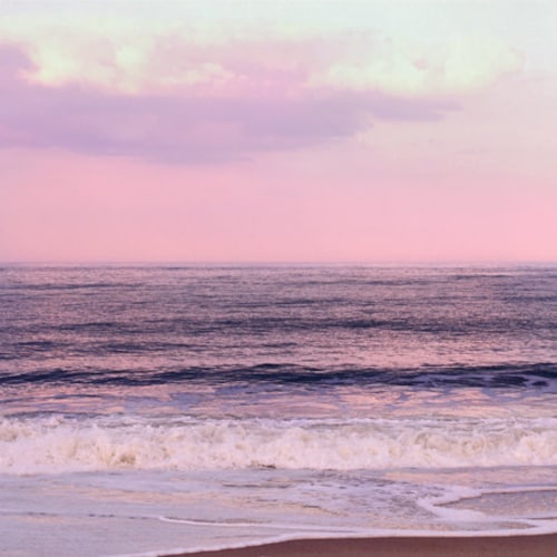 Pink Purple Beach Photography Ocean Art Print Lavender Pink - Etsy