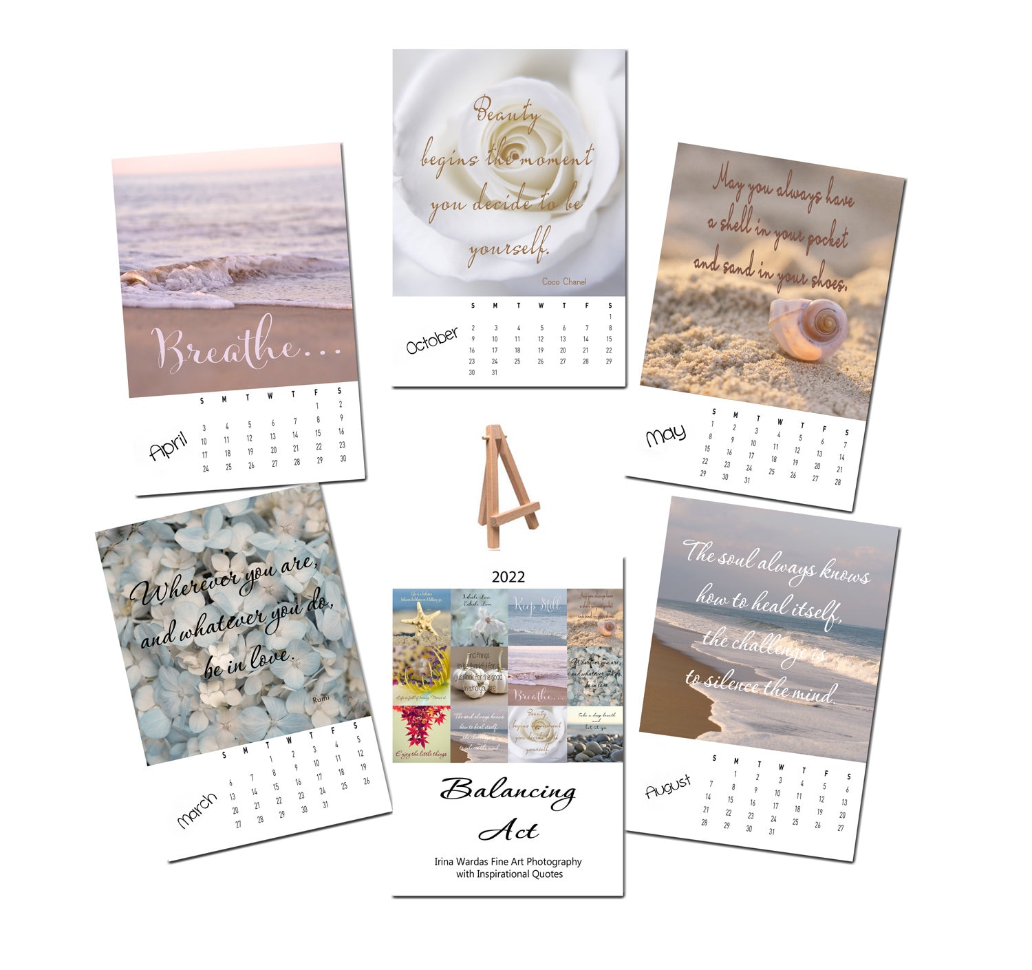 2022 Calendar With Quotes Desk Calendar 2022 Inspirational Etsy