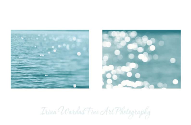 Nautical Decor Beach Abstract Light Photography Set of 2, Bokeh ...