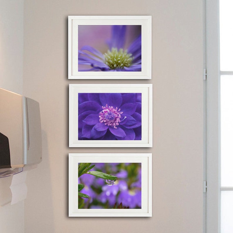 Floral Photography Bathroom Art Purple Nursery Decor Girl Purple Flowers Pictures Purple Wall Art Set Of 3 Prints Bedroom Wall Decor Photography Art Collectibles Delage Com Br