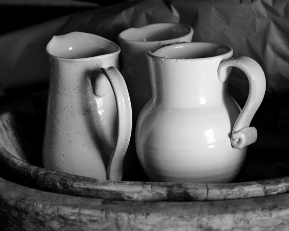 Modern Farmhouse Bathroom Wall Decor Black And White Photography Country Rustic Farm House Kitchen Powder Room Art Print Pitcher Picture