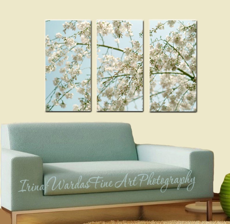 3 Panel Wall Art Nature 3 Piece Wall Art Cherry Blossom Etsy