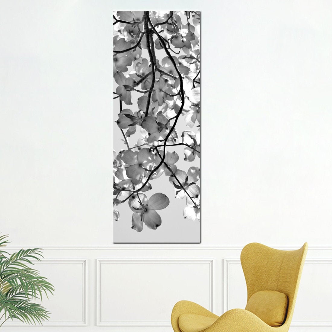 オーシャンアート　縦30㎝横45㎝ ヤシの木　三層波　全面コーティング Black and White Tall Canvas, Extra Large Wall Art 20x60, Entryway