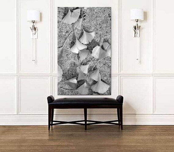 Black and white tall canvas extra large wall art 20x60 entryway