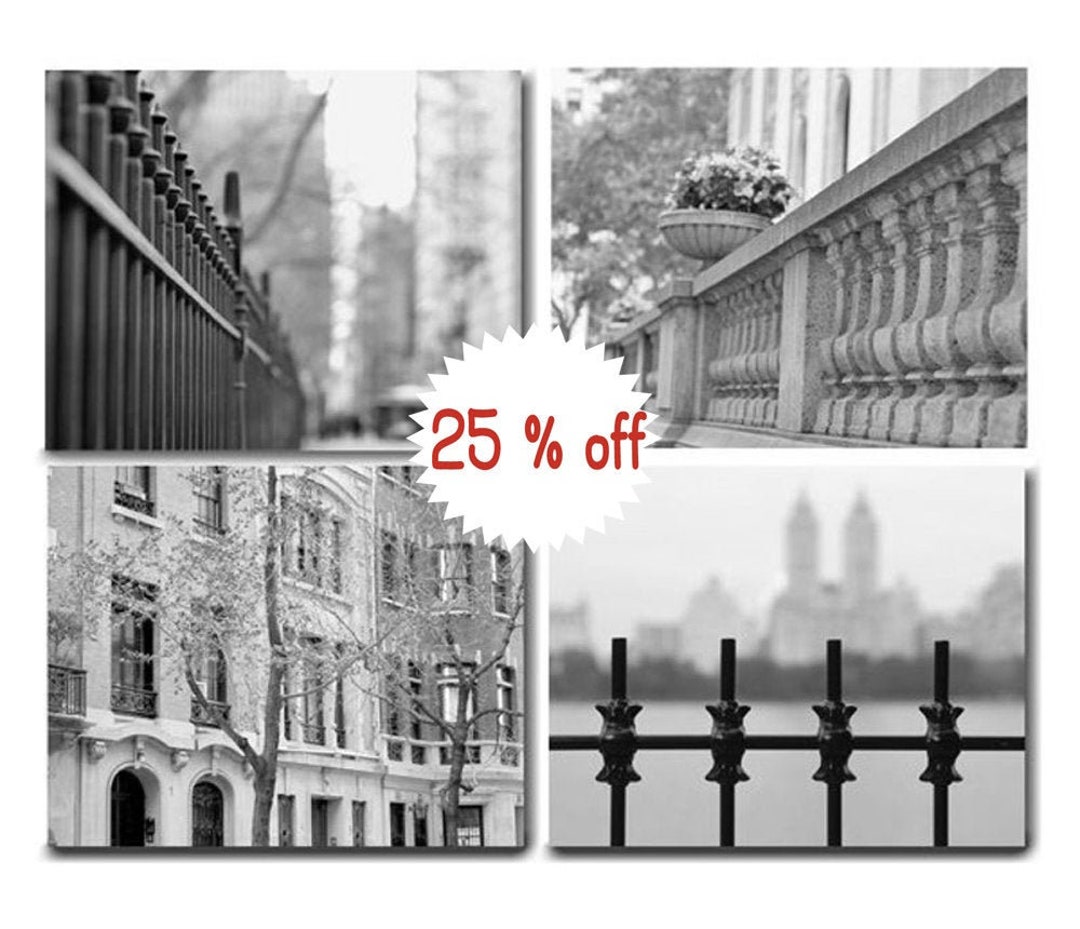 New York Black and White Wall Art Print Set of 4 Pictures, New York ...