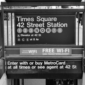 Times square subway sign, New York City photo print or canvas, extra large wall art, New York gift, NY office apartmen art, dorm wall decor image 3