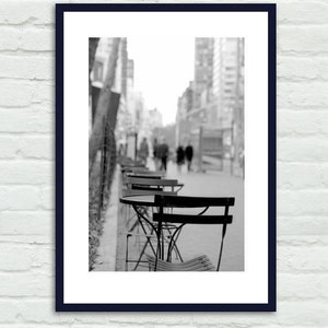 Black and white New York City photography, New York street scene, Manhattan, Upper West Side, black grey urban wall art, New York wall art image 1