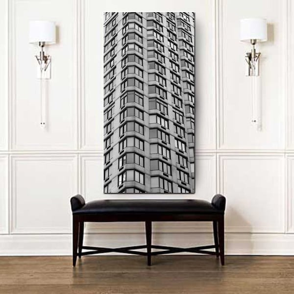 Large Black White Vertical Wall Art Etsy