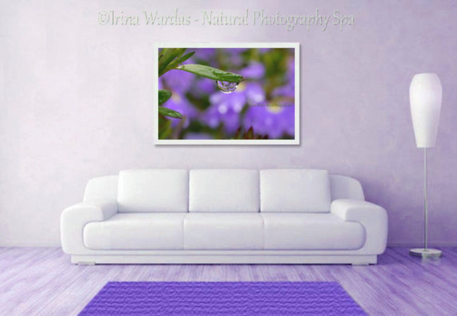 Bathroom Wall Art Purple Wall Decor Water Drop Macro Etsy