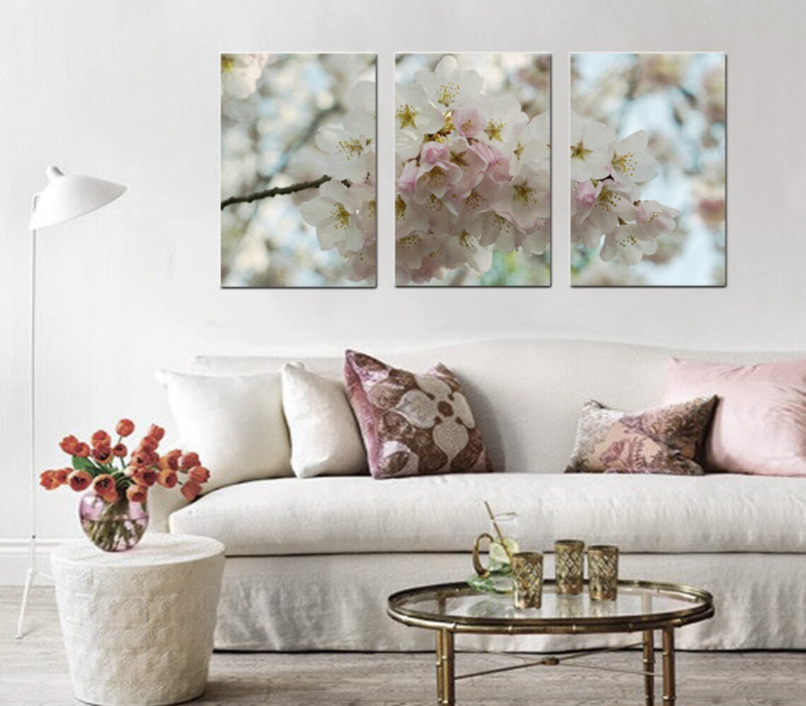 3 Piece Wall Art Cherry Blossom Sakura Art Shabby Chic - Etsy