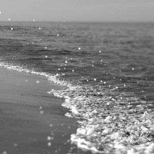 Black and white beach photography, dark grey coastal wall art, water splash gray bathroom decor, sea ocean photo print 12x18, sea foam art
