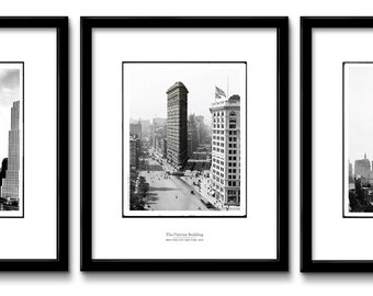 Flatiron, Chrysler, Woolworth Buildings Vintage Poster/Photo/Prints, Historic New York City Landmark Buildings