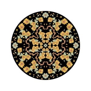 Salute to Ukraine Watercolor Flower Kaleidoscope