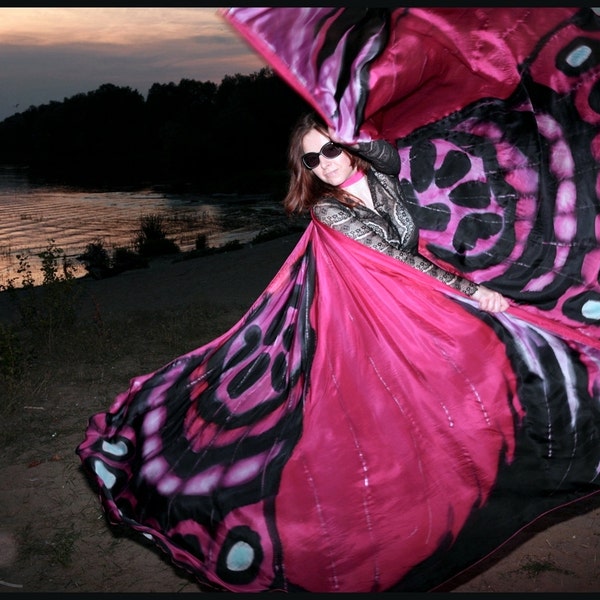 Butterfly wings. Hand painted silk dance wings
