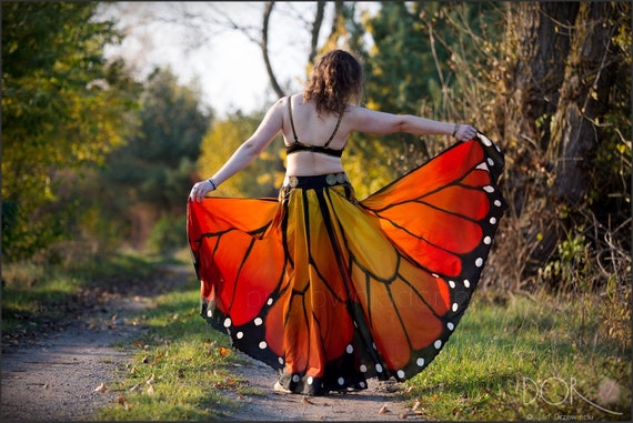Monarch Butterfly Hand Painted Silk Skirt Made to Order Etsy UK