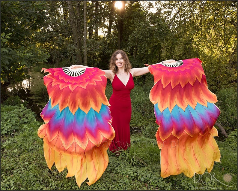 Multicolored bird Super-cheap Free shipping fan veils.