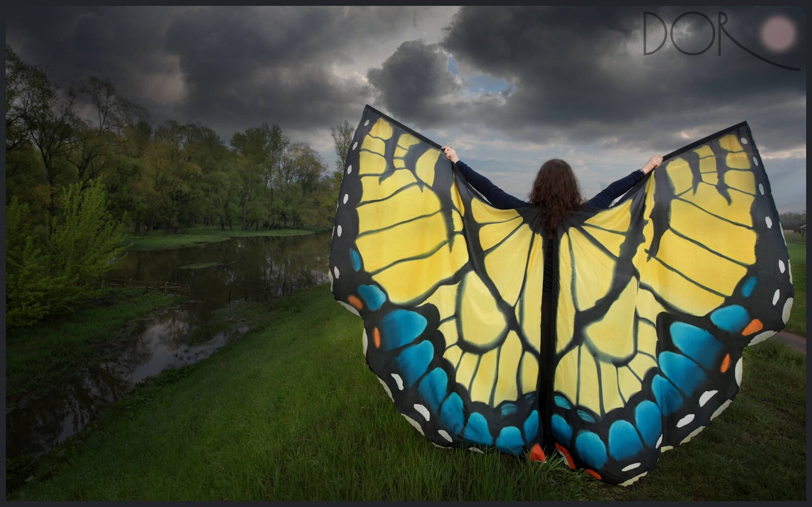 Swallowtail Hand-Painted  Butterfly Ring main image 1